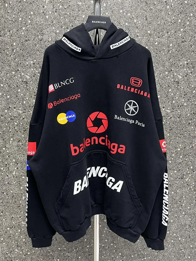 Balenciaga Logo Patchwork Hoodie