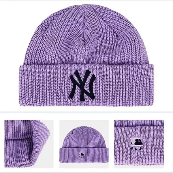 New York Yankees x MLB Knit Beanie Purple - 1