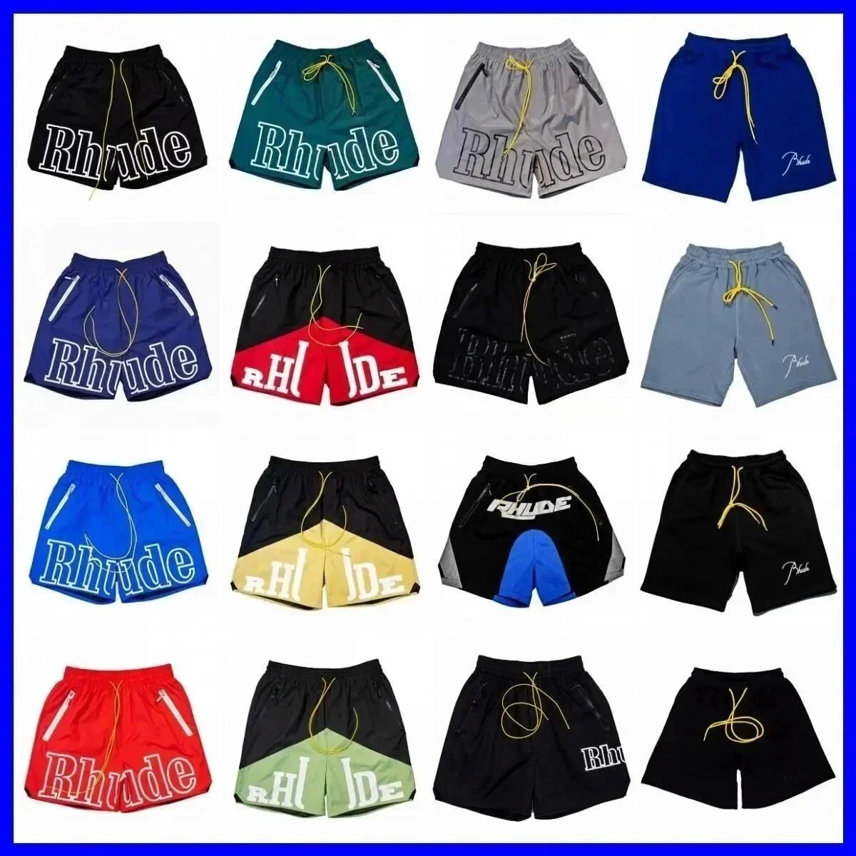 Rhude Black Drawstring Shorts
