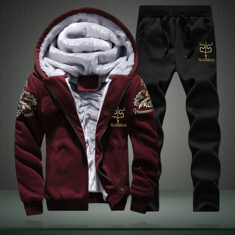 Classilal Burgundy Hoodie and Black Pants