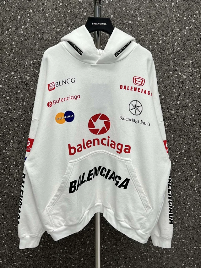 Balenciaga Logo Print Hoodie