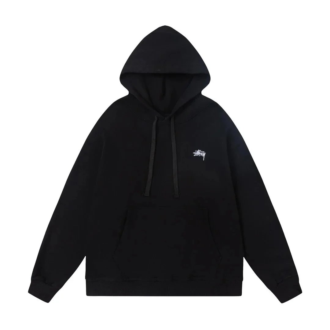 Stussy Dice Print Black White Graphic Hooded Sweatshirt