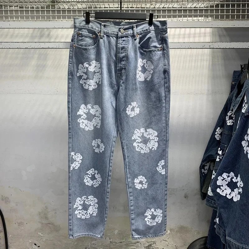 Levi's Levi's Flower Print Jeans - Light Blue with White Floral Pattern Blue