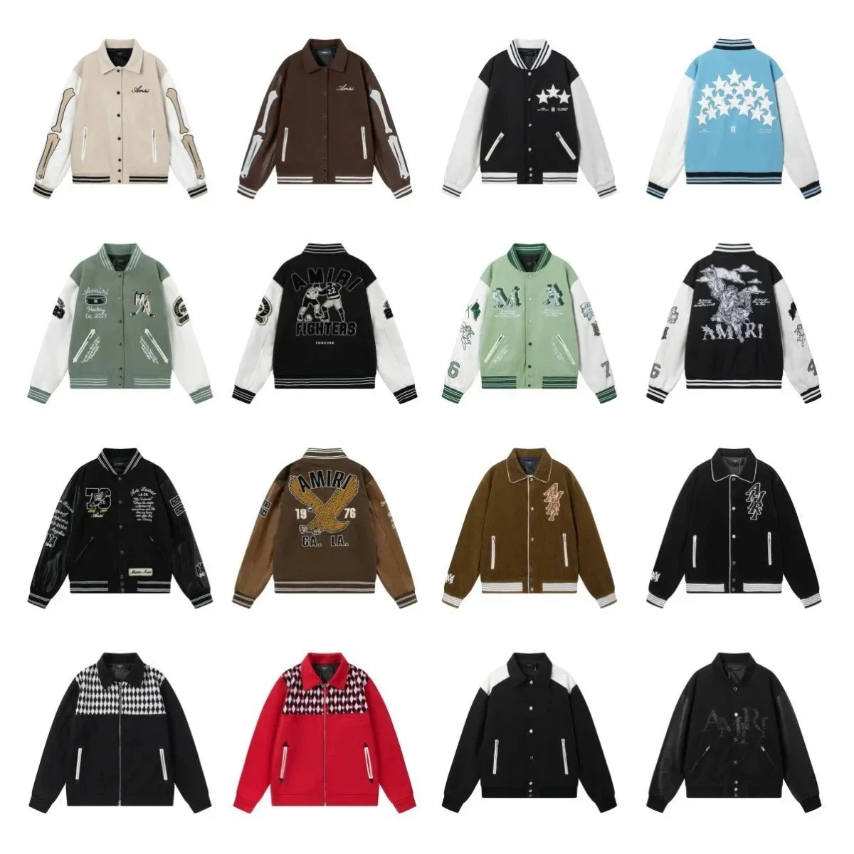 Amiri Colorful Varsity Jackets Collection