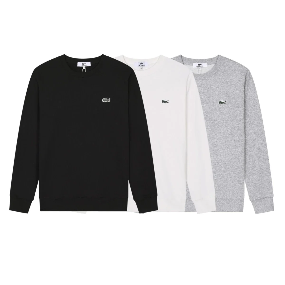 Lacoste Black White Grey Crewneck Sweatshirt