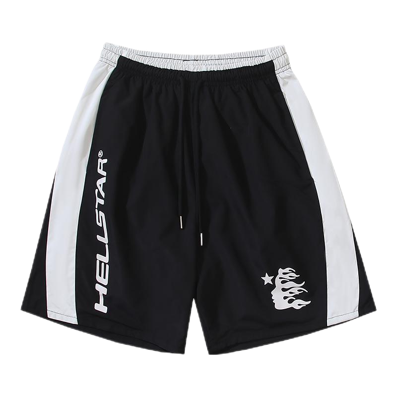 Hellstar Flame Logo Green Black Panel Shorts - 24