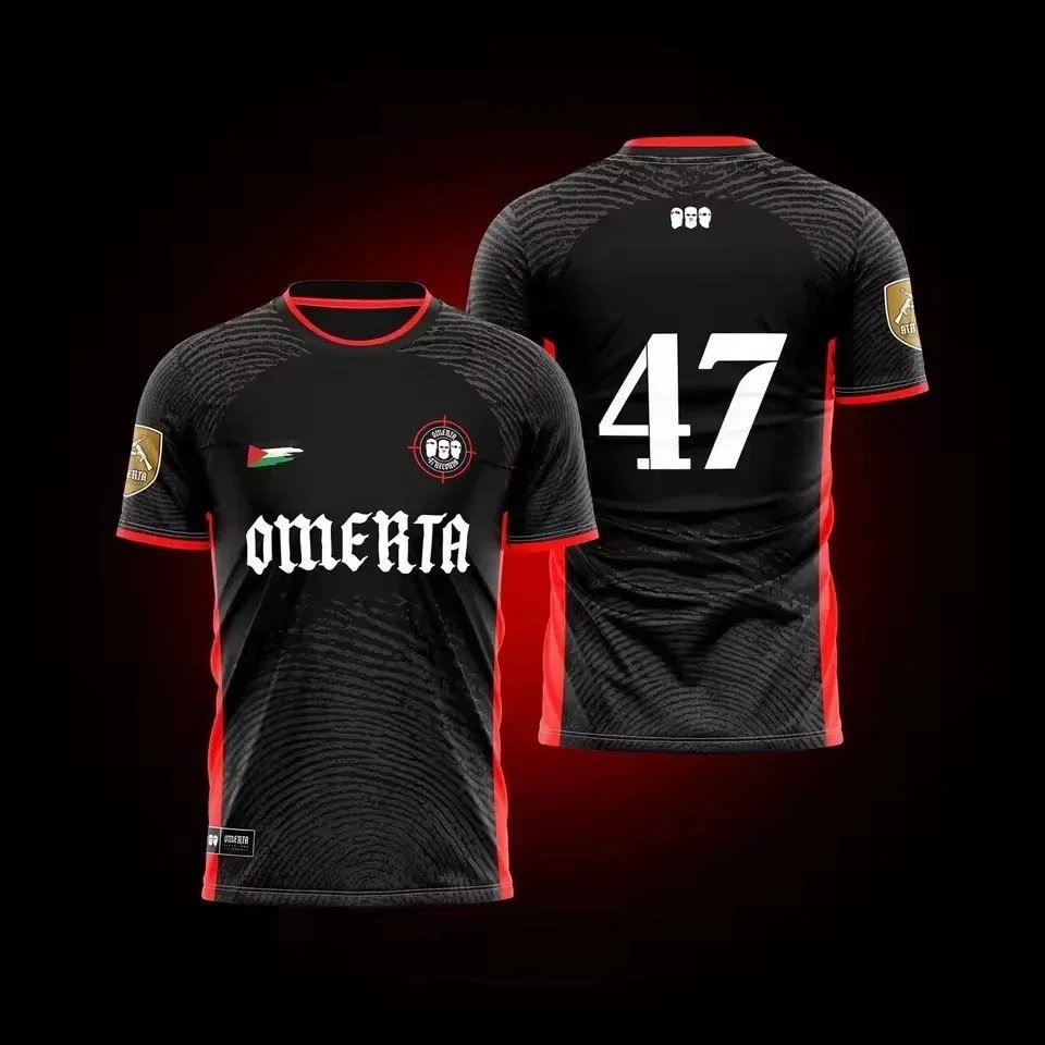Omerita Black and Red Soccer Jersey