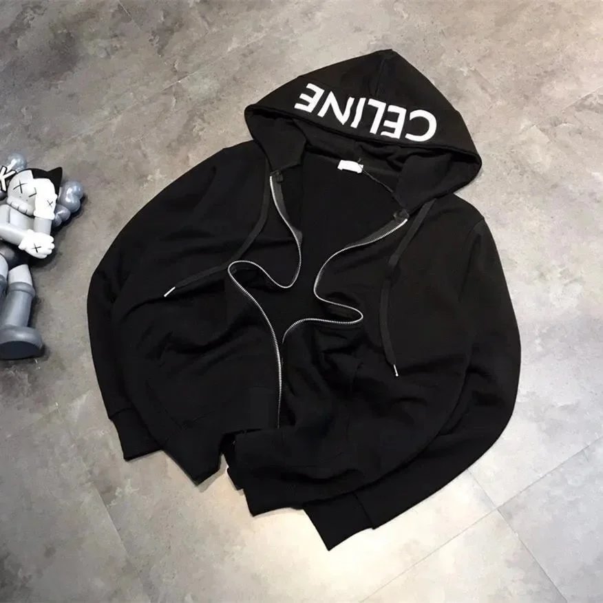 Celine Black Zip-Up Hoodie