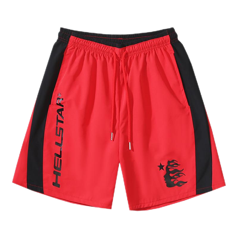 Hellstar Flame Logo Green Black Panel Shorts - 25