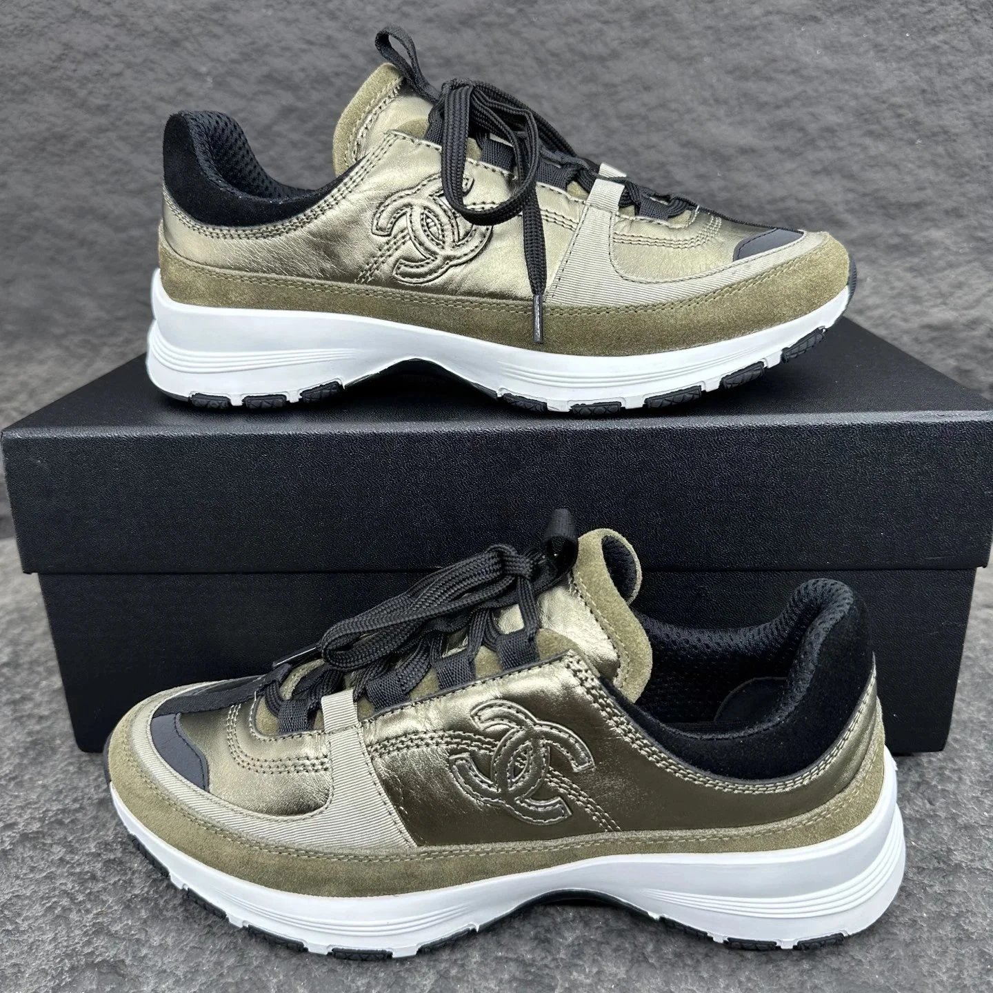 Chanel Gold Sneakers