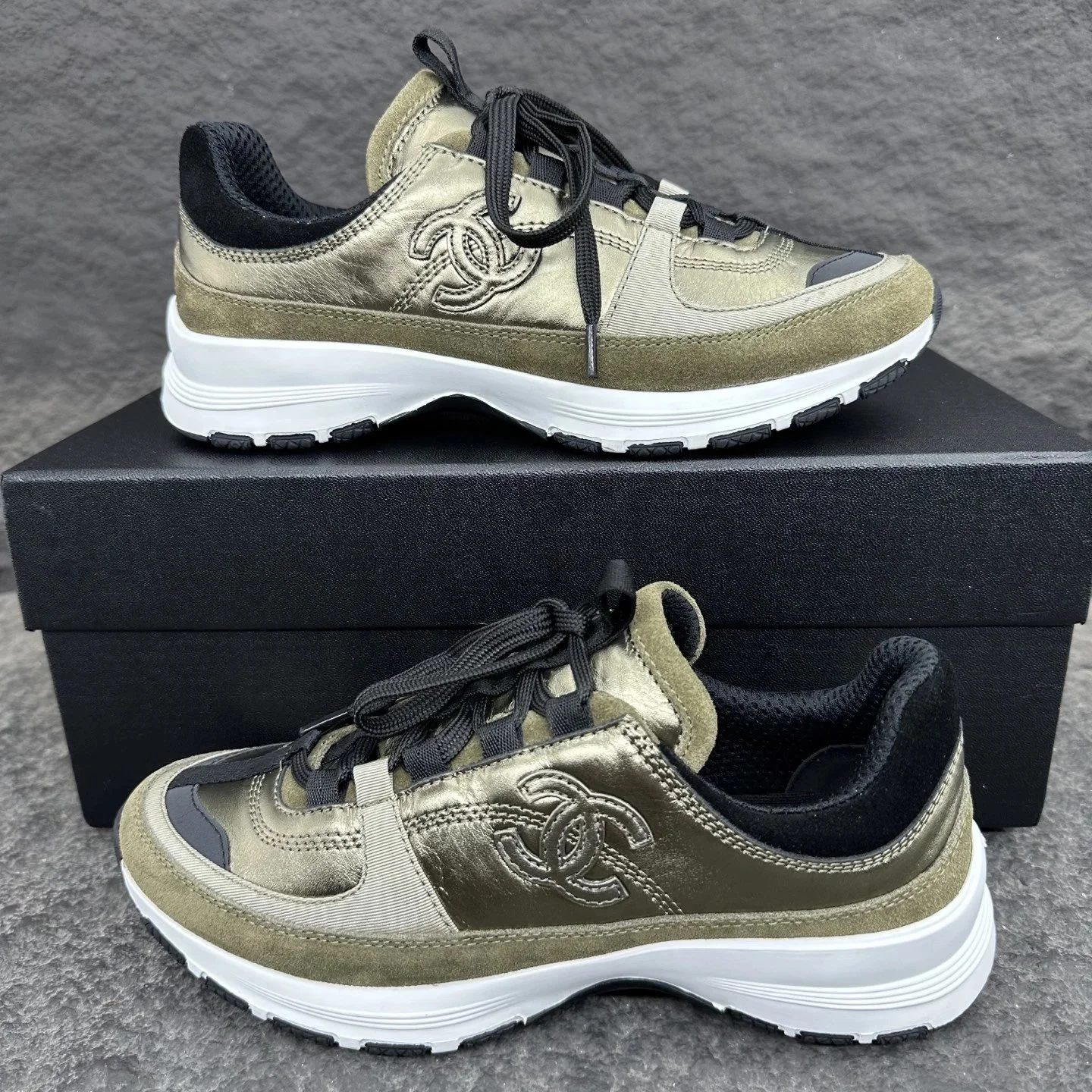 Chanel Gold Sneakers