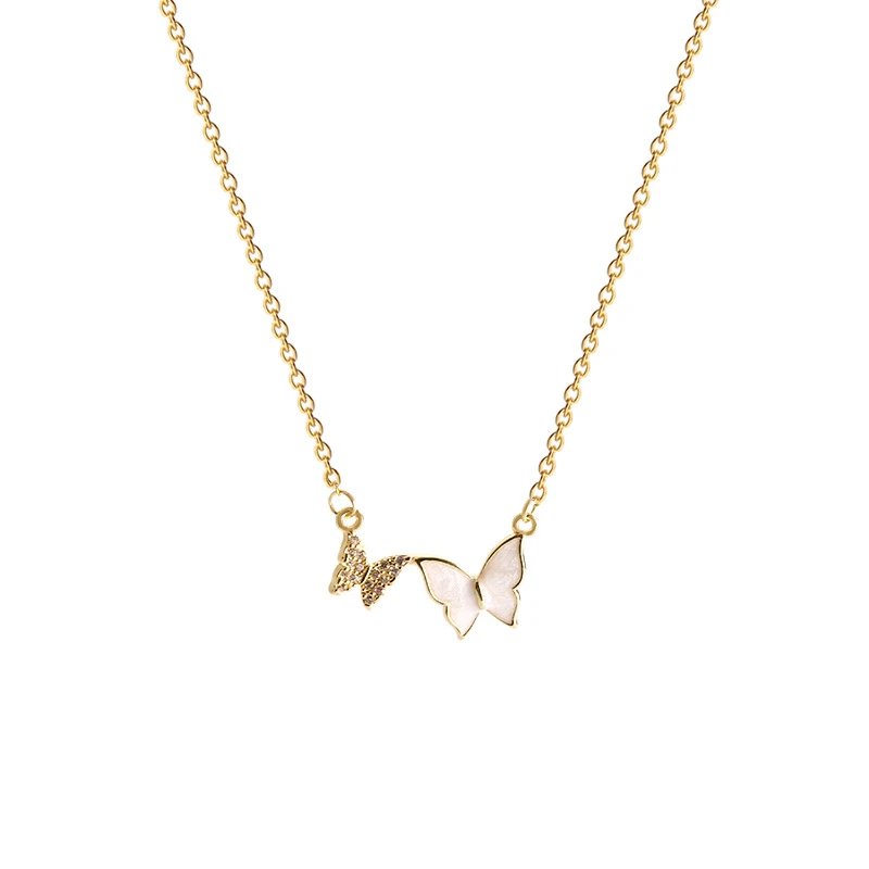 Gold Plated Flower Pearl Butterfly Heart Pendant Necklace Collection