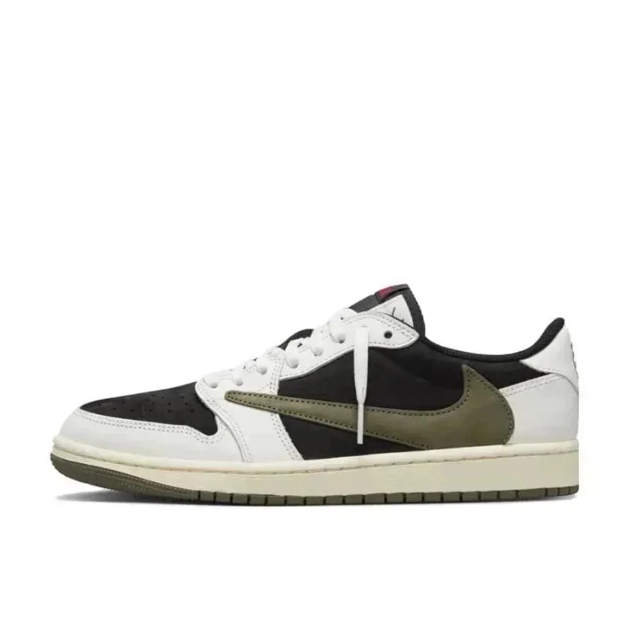 Nike x Travis Scott Air Jordan 1 Low Black and Olive Sneakers