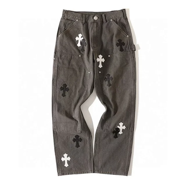 Cross-Embroidered Cargo Pants [1 style]