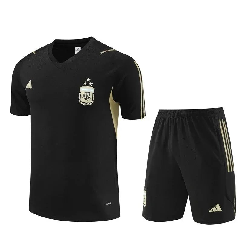 Adidas Argentina Away Football Kit - Black/Gold Black