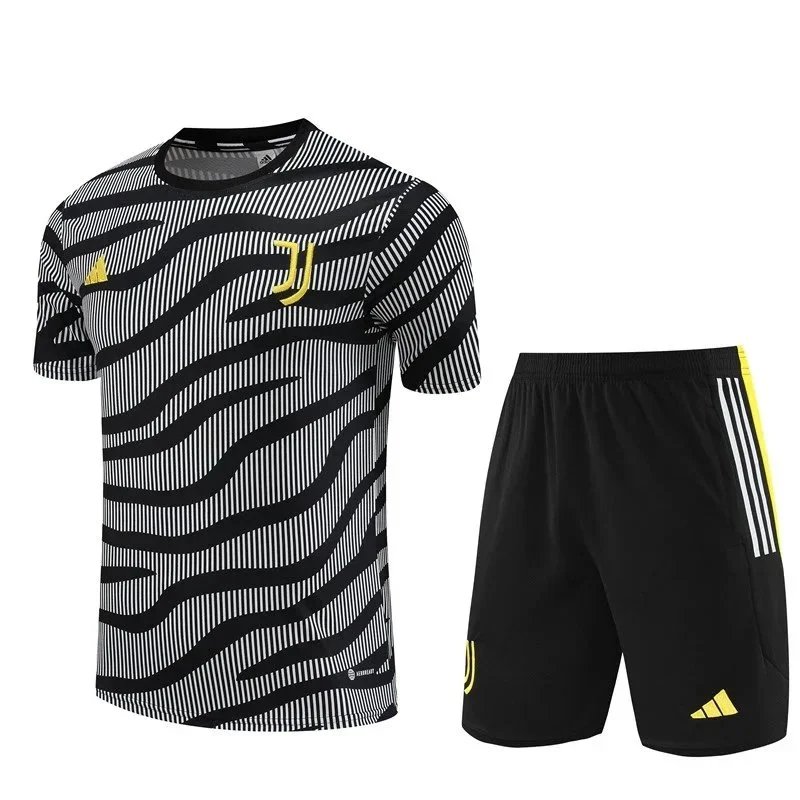 Adidas Football Jerseys Juventus Short-Sleeve Jersey and Shorts Set — 04 Dark Grey006