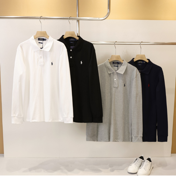Ralph Lauren White Long Sleeve Polo