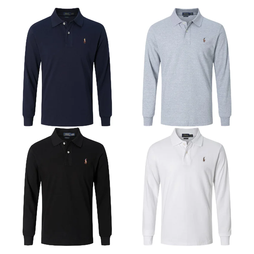 Ralph Lauren Navy Grey Black White Long Sleeve Polo Shirts
