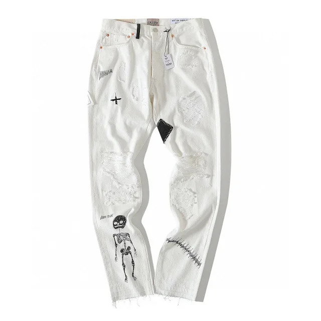 White Distressed Jea