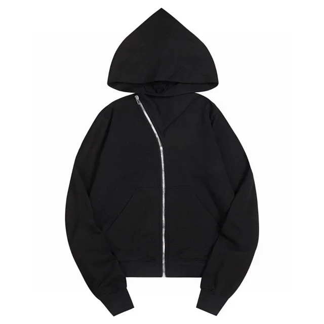 Black Zip-Up Hooded 