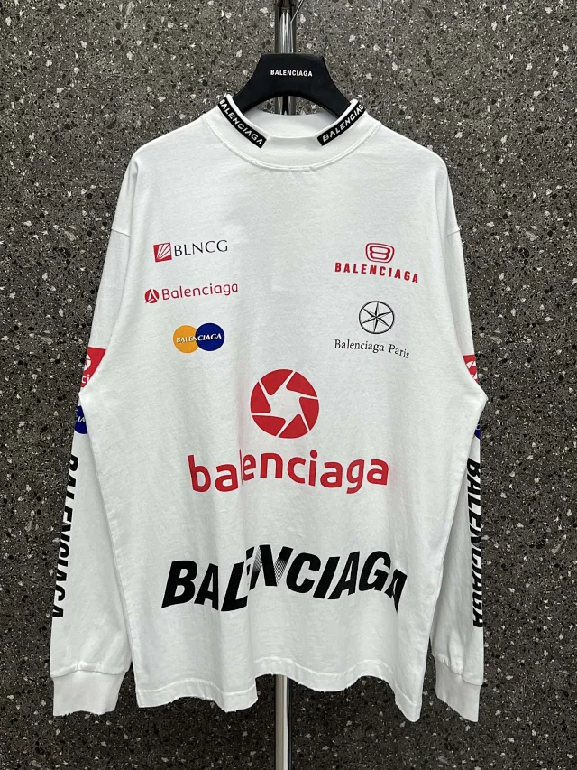 Balenciaga Logo Print Long Sleeve T-Shirt