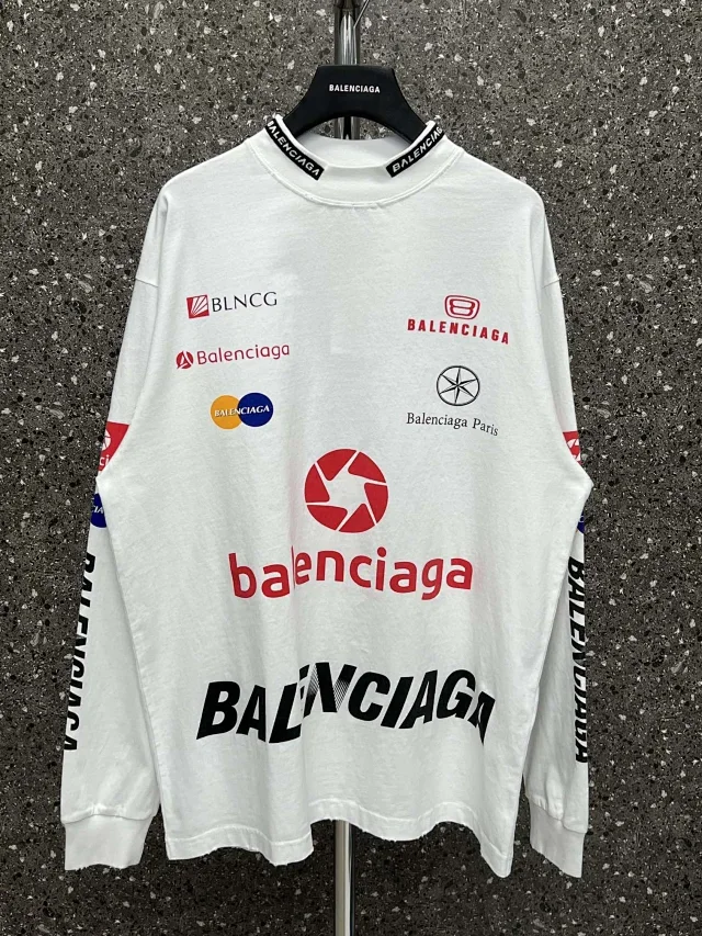 Balenciaga White Long Sleeve T-Shirt