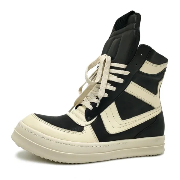 Rick Owens DRKSHDW Ramones High-Top Sneakers Black Beige Chunky Sneakers - 1