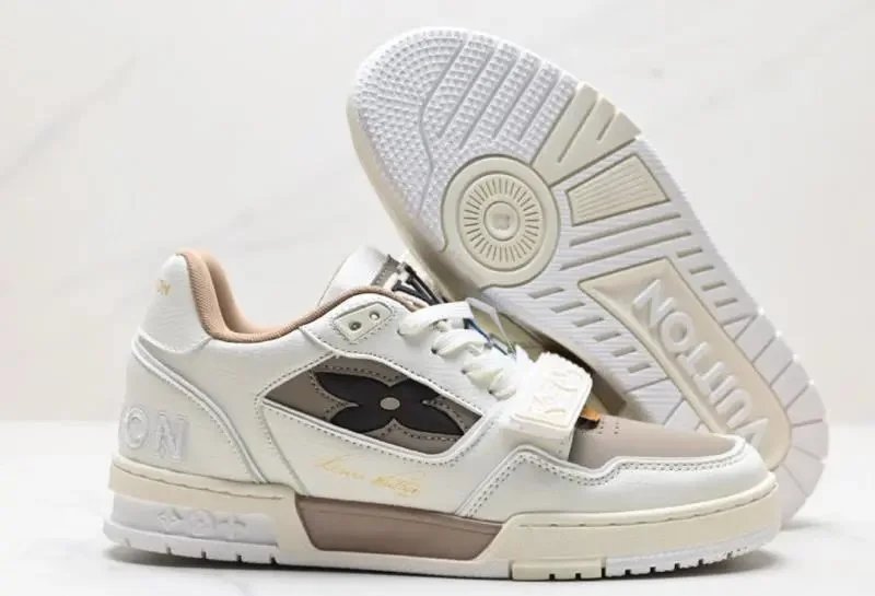 Louis Vuitton Trainer White Orange Pink Gray Black Green Blue Casual Sneakers