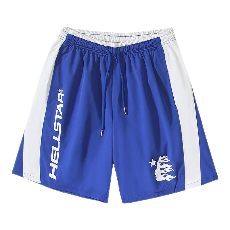 Hellstar Flame Logo Green Black Panel Shorts - 22