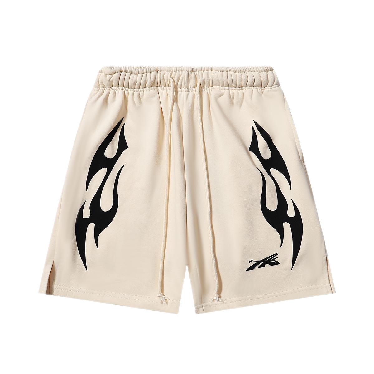 Hellstar Flame Logo Green Black Panel Shorts - 30