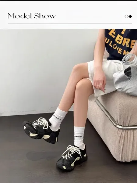 Maison Margiela Tabi Split-Toe Chunky Sneakers Black / White - 3