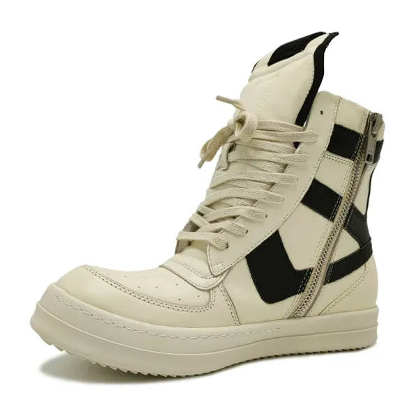 Rick Owens DRKSHDW Roller High Cream Black Sneakers - 1