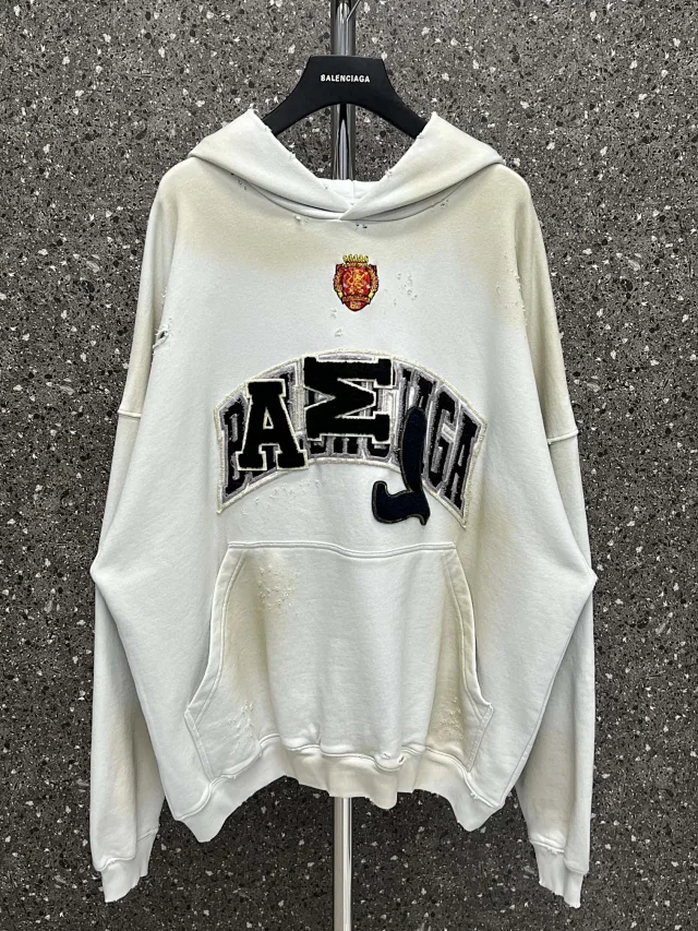Balenciaga Distressed Logo Hoodie