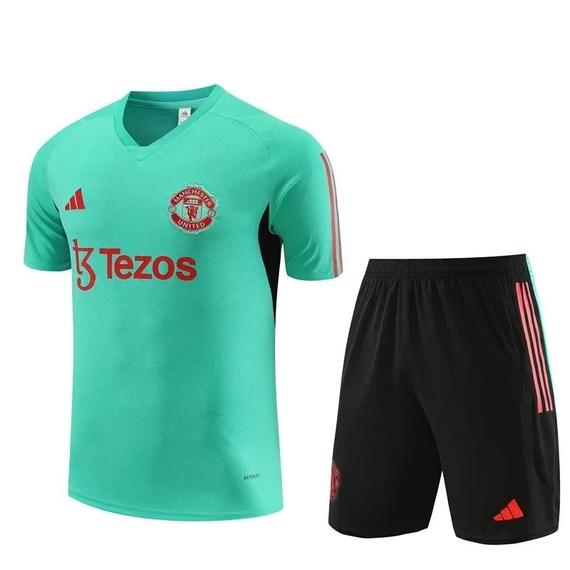 Adidas Football Jerseys Juventus Short-Sleeve Jersey and Shorts Set — 31 Blue and Green 006