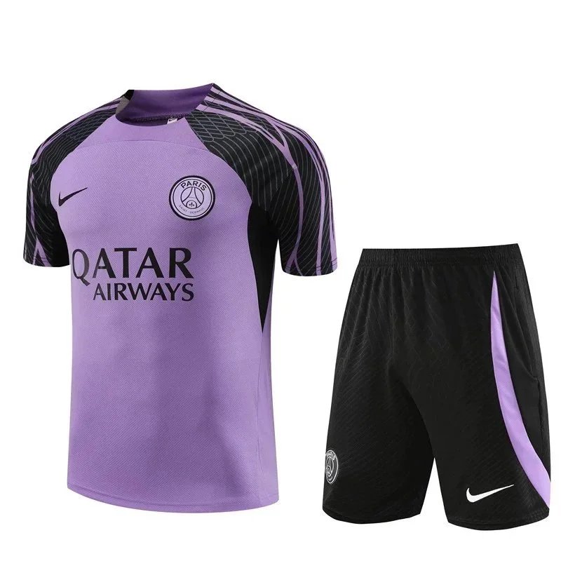 Adidas Football Jerseys Juventus Short-Sleeve Jersey and Shorts Set — 28 Purple and Black 006