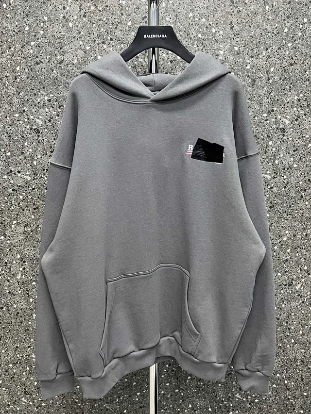Balenciaga Grey Hooded Sweatshirt