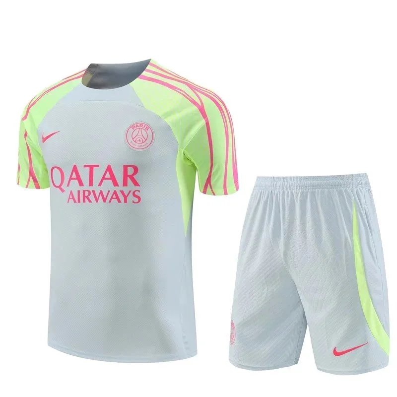Nike Nike Paris Saint-Germain Training Kit - Light Grey/Neon Green Grey