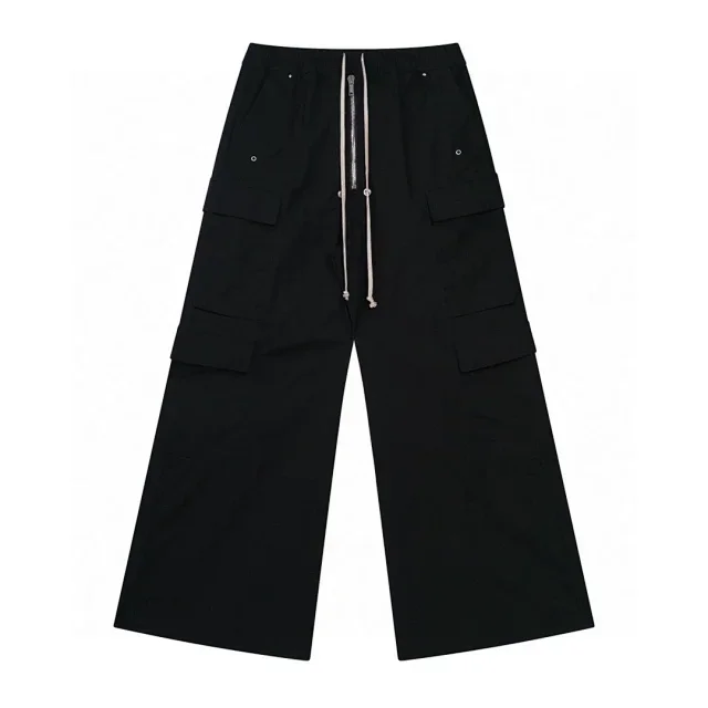 Rick Owens Black Wide-Leg Cargo Pants