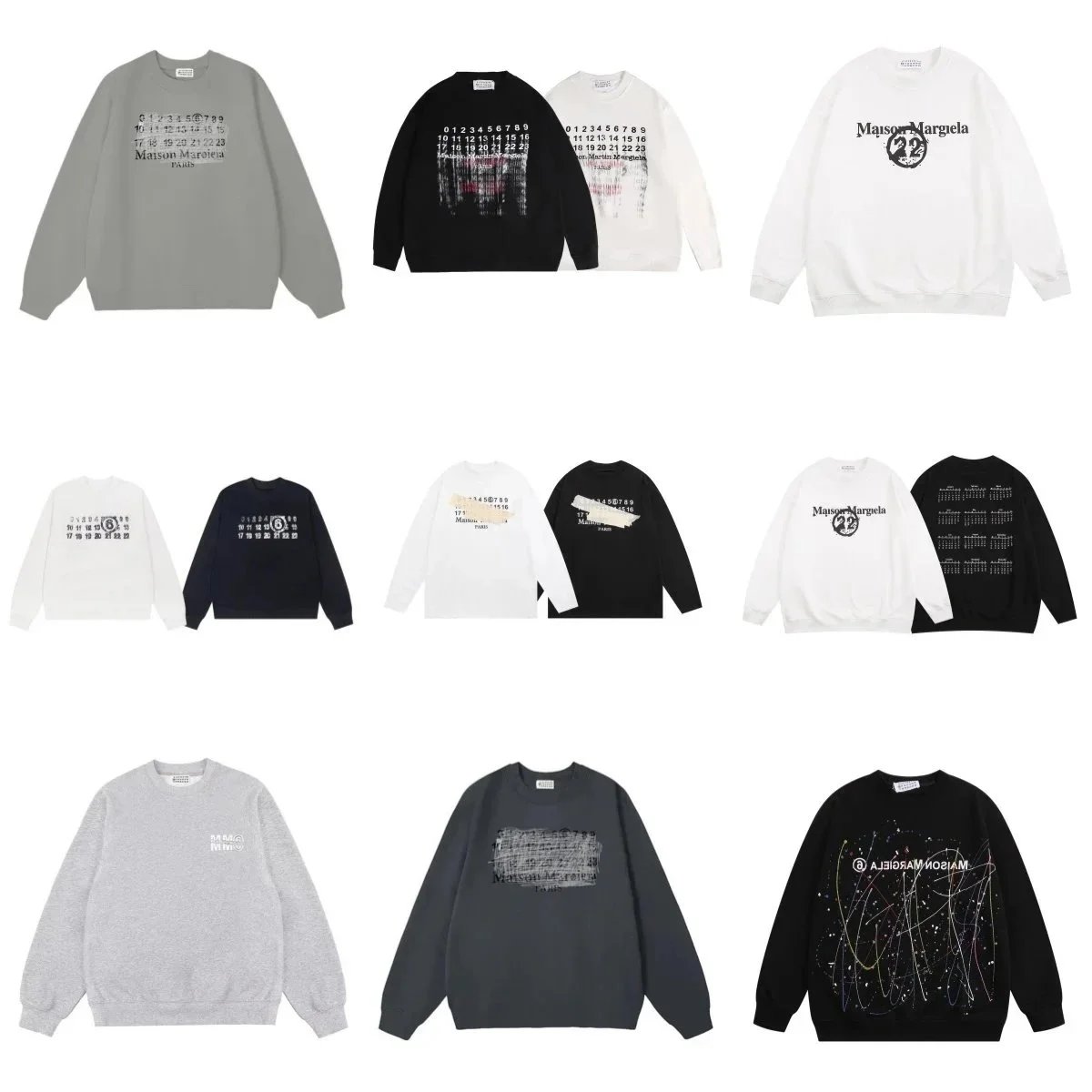 Maison Margiela Calendar Print Sweatshirts [40 styles]