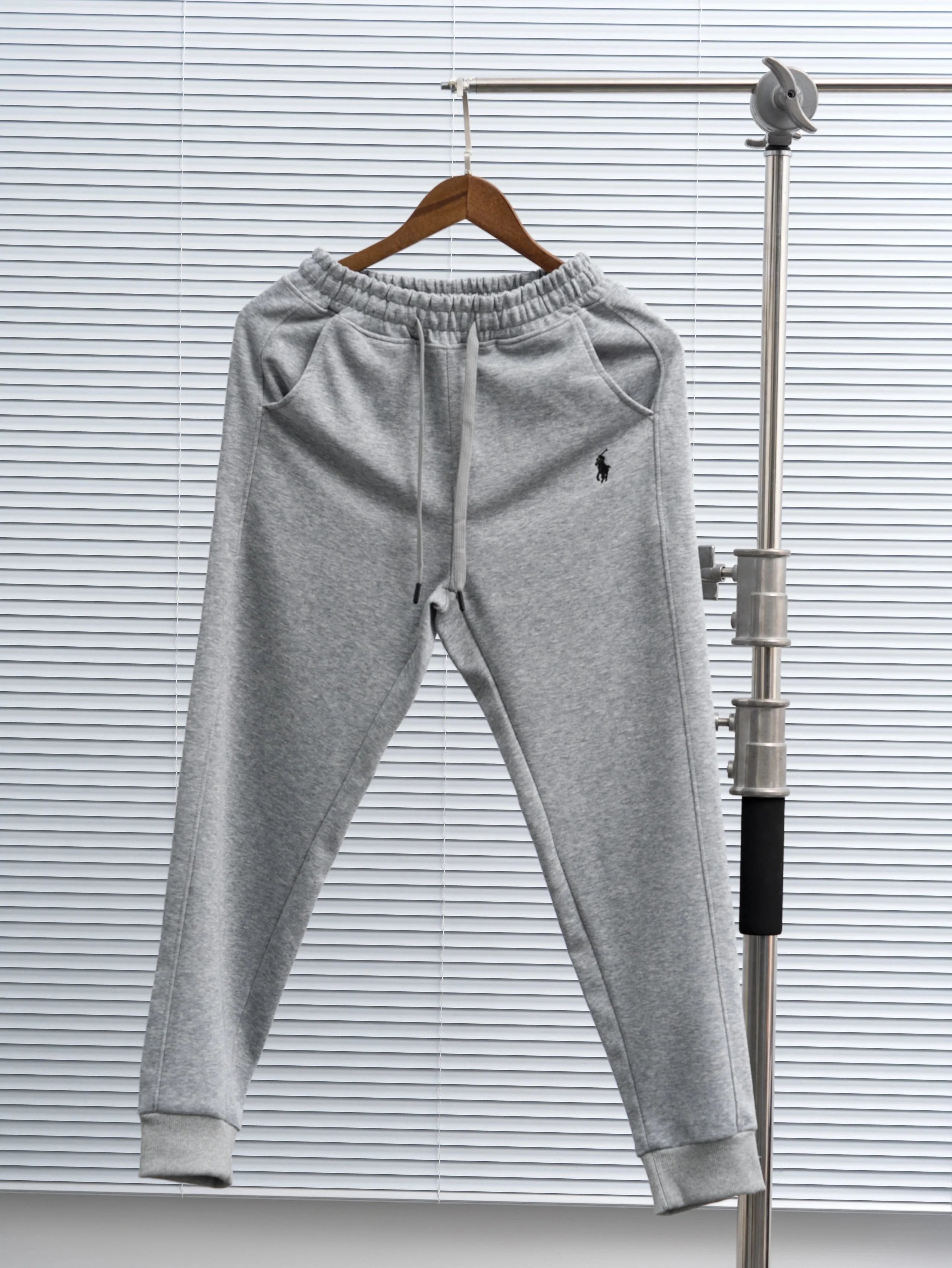 Grey black label pants