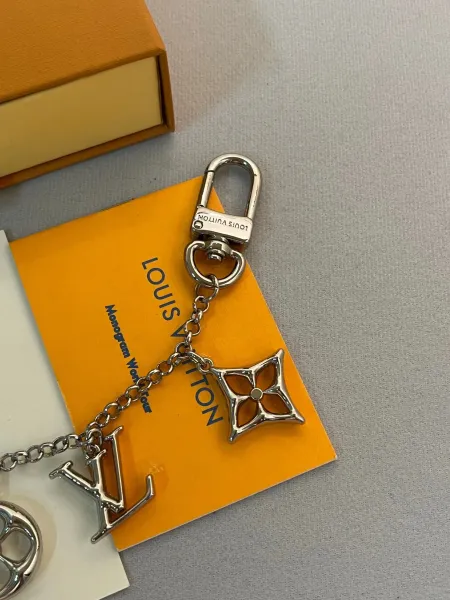 Louis Vuitton Monogram Charm Keychain Silver Jewelry - 6