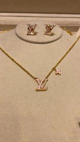Louis Vuitton LV Monogram Enamel Necklace and Earrings Set
