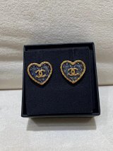 Chanel Heart CC Logo Earrings