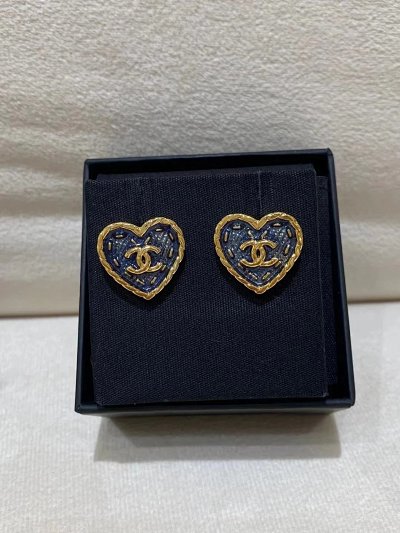Chanel Heart CC Logo Earrings