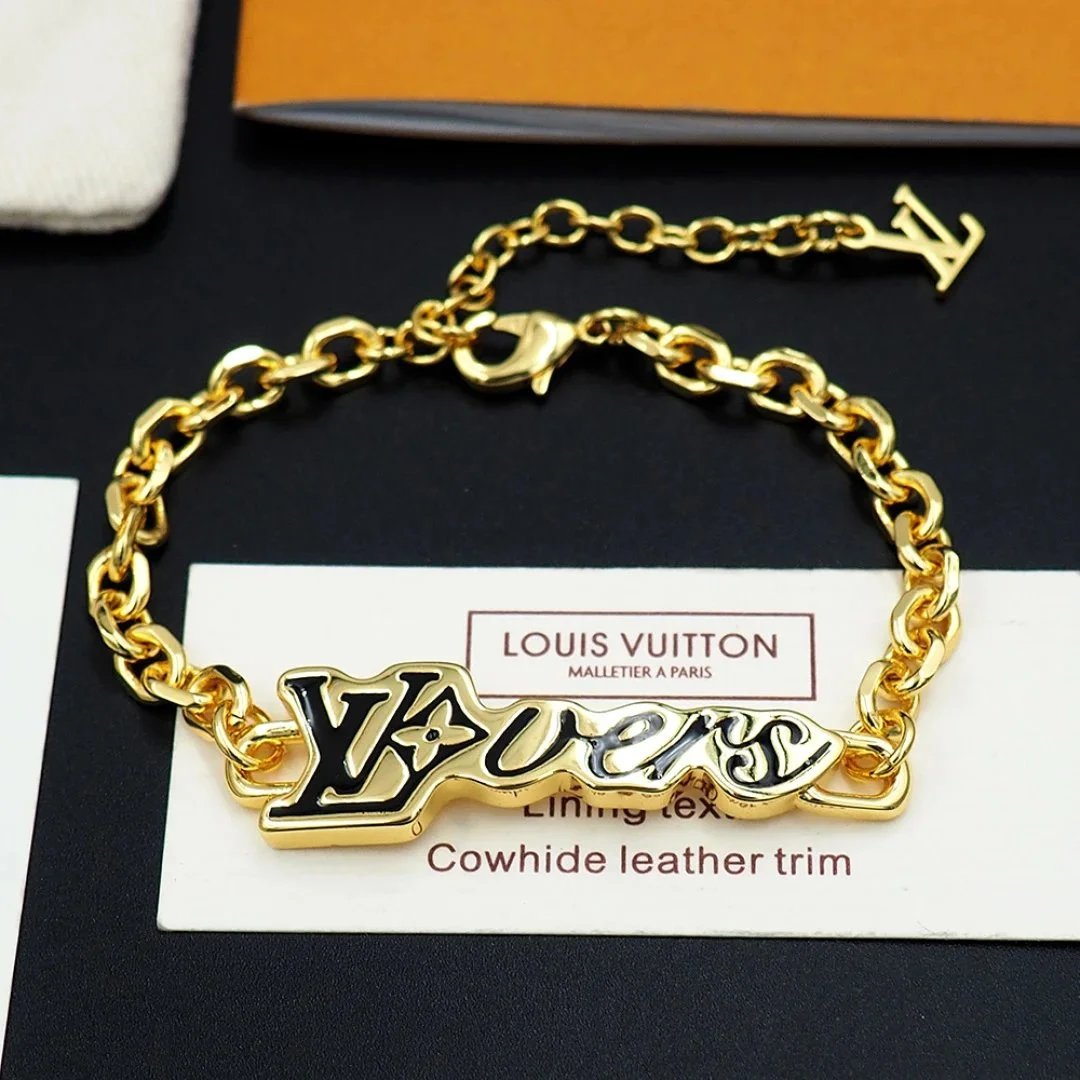Louis Vuitton Monogram World Tour Chain Bracelet Silver and Gold Jewelry - 3