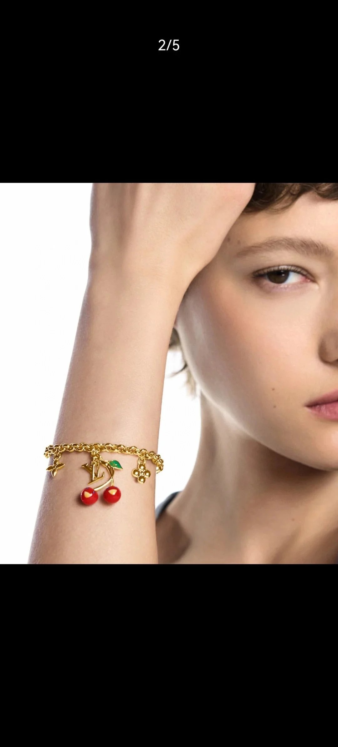 Louis Vuitton Cherry Charm Bracelet Gold Jewelry - 10