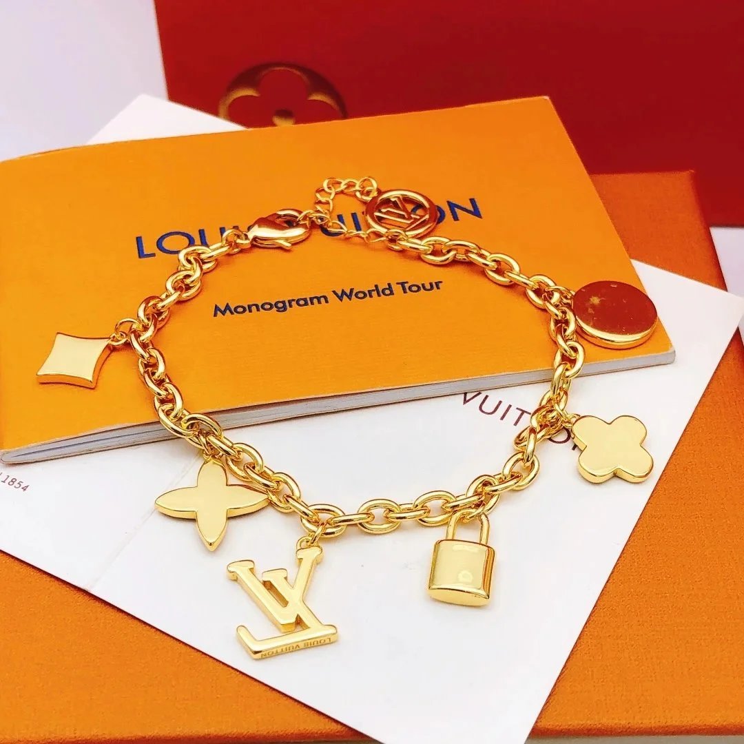 Louis Vuitton Monogram Vivienne Charm Bracelet Gold Multicolor Jewelry - 2