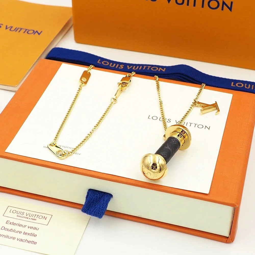 Louis Vuitton Logo Cross Necklace - 006462