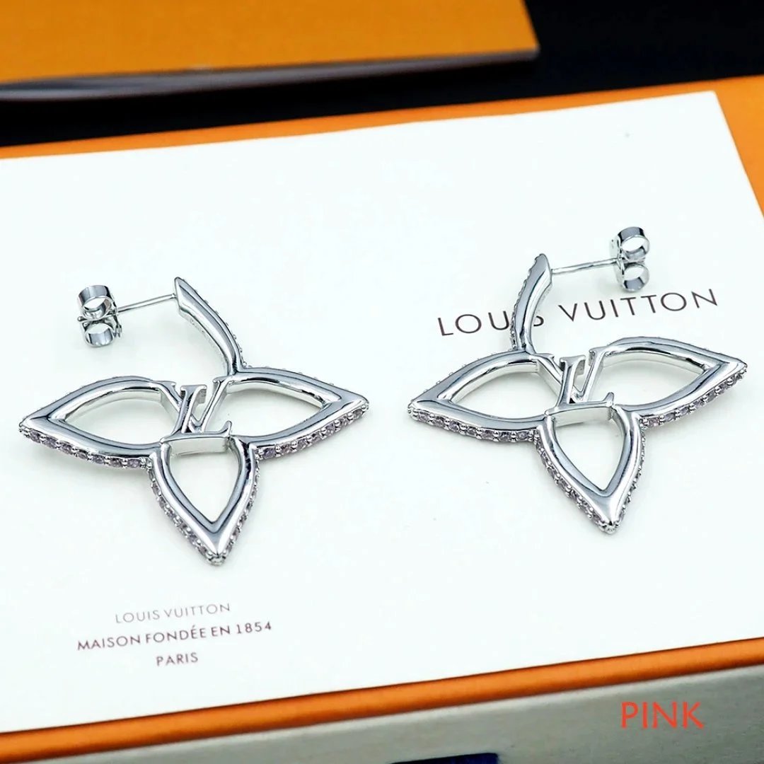 Louis Vuitton Blossom Diamond Open Hoop Earrings - 007120