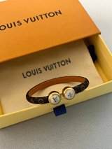 Louis Vuitton Monogram Leather Bangle Bracelet